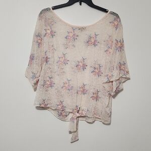 Democracy Pink and Blue Lace Blouse
